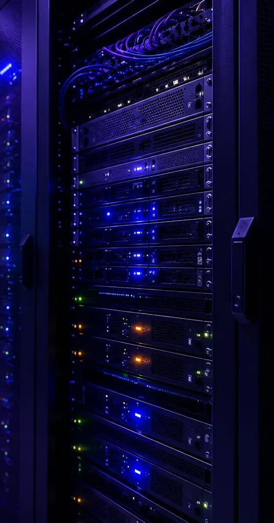 Row of racks in the MagnoHost datacenter in São Paulo